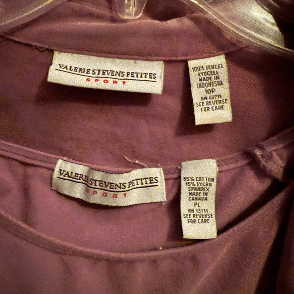 Valerie Stevens Purple Button-Up Blouse and Pant Suit - Picture 2 of 5
